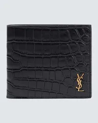 Saint Laurent Portafoglio East/West in pelle Nero