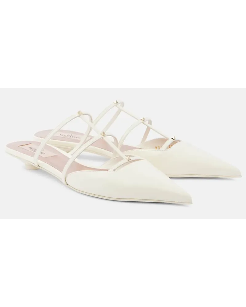 Valentino Garavani Mules Rockstud Wispy 20 in pelle Bianco