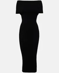 SPORTMAX Abito midi Feritos con scollo bardot Nero