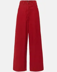 The Row Pantaloni a gamba larga Chan in velluto Rosso