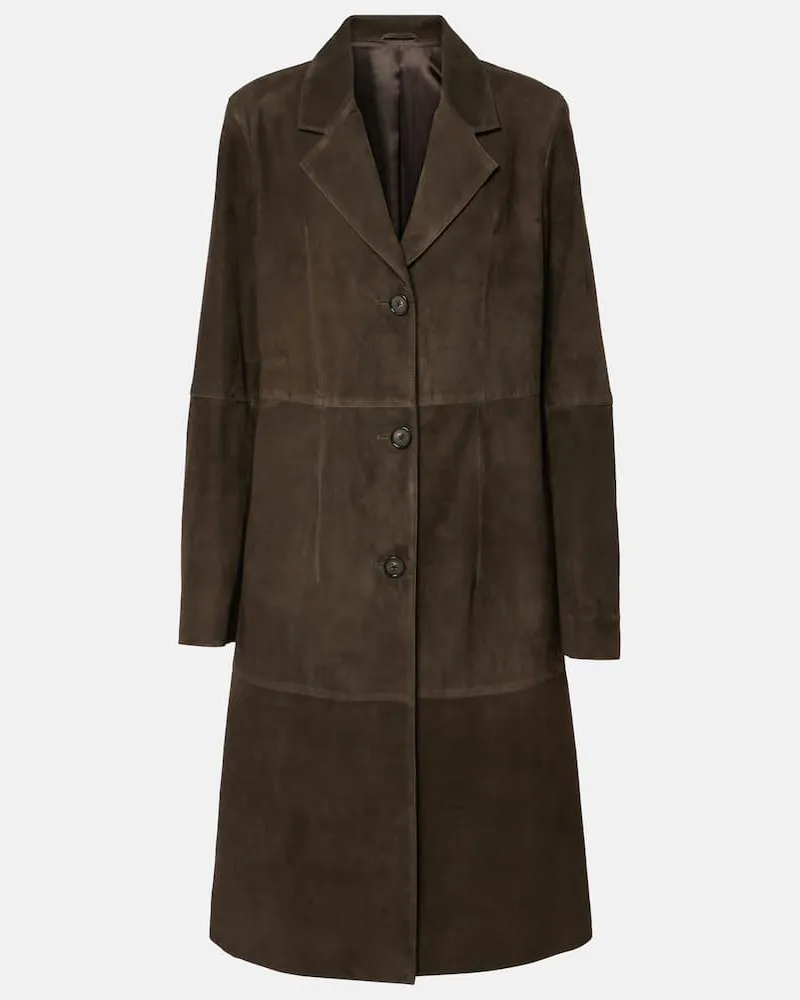 Totême Cappotto in suede Marrone