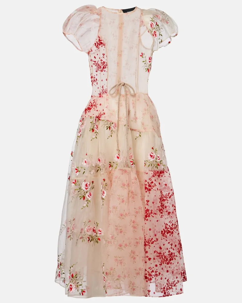 Simone Rocha Abito midi in organza Rosa