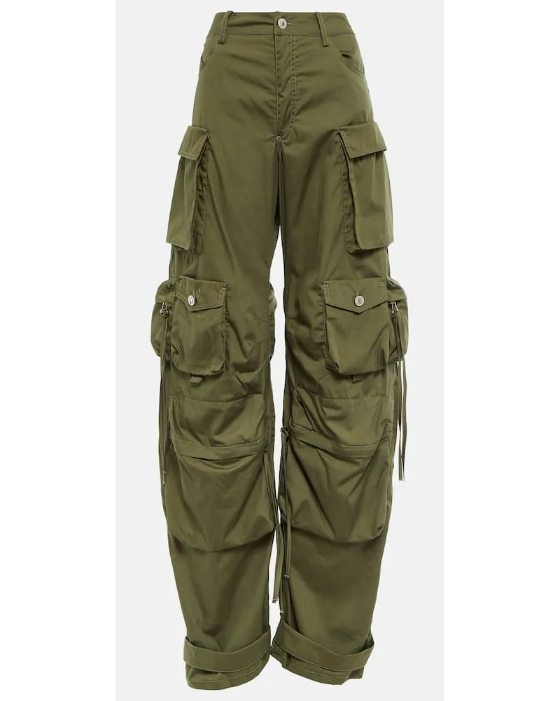 ATTICO Pantaloni cargo Fern in popeline Verde