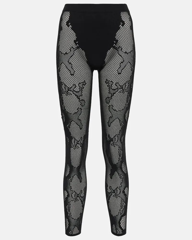 Dion Lee Leggings Cobra a rete Nero