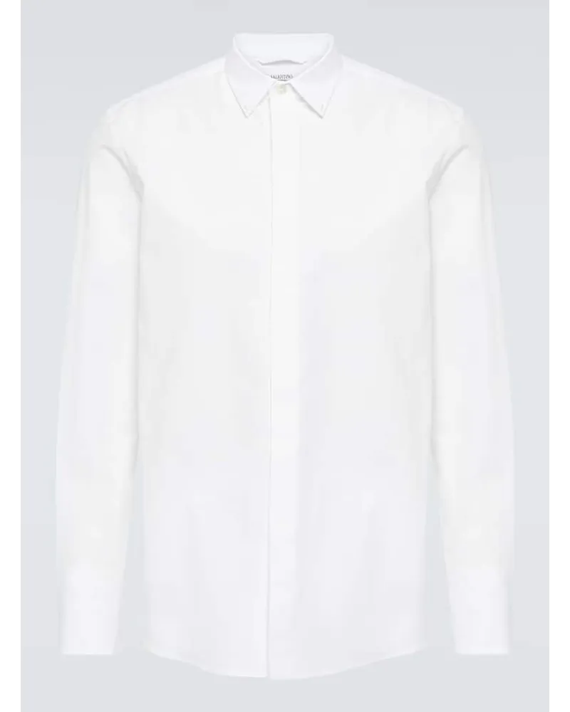 Valentino Garavani Camicia Rockstud Untitled in popeline di cotone Bianco
