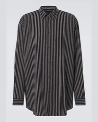 Balenciaga Camicia Flowing in popeline a righe Nero