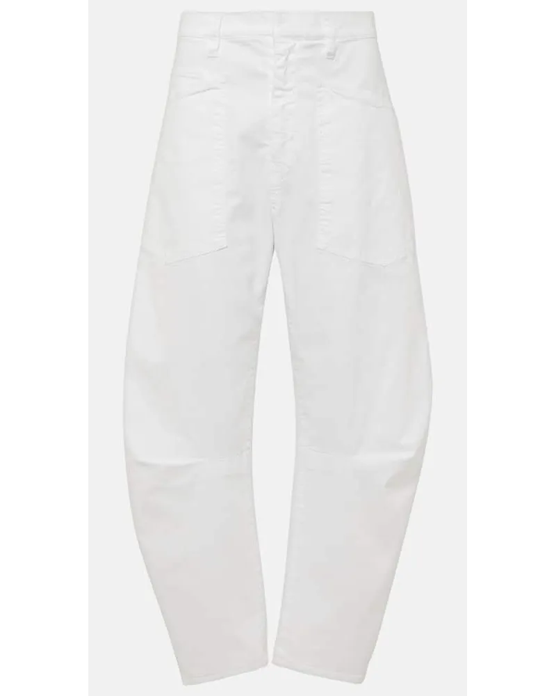 Nili Lotan Pantaloni Shon a gamba barrel Bianco