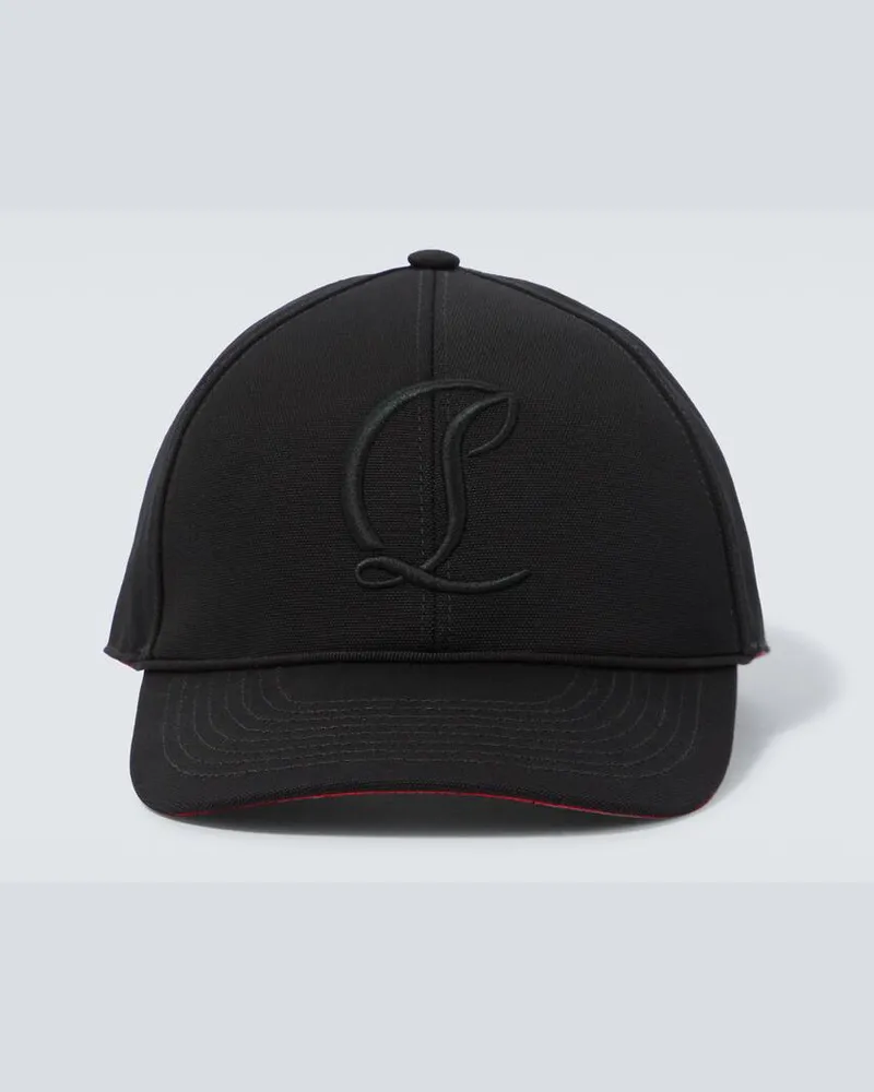 Christian Louboutin Cappello da baseball Mooncrest in canvas Nero