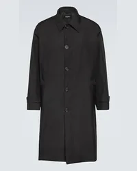 Dolce & Gabbana Trench monopetto con logo Nero