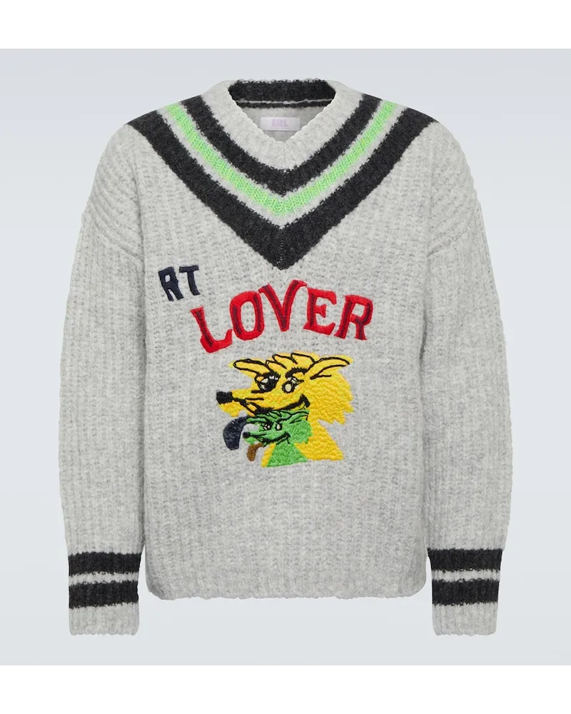 ERL Pullover in misto lana con ricamo Multicolore
