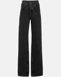 Saint Laurent Jeans a gamba larga e vita media Nero