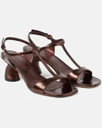 Dries van Noten Sandali slingback 65 in pelle Metallizzato