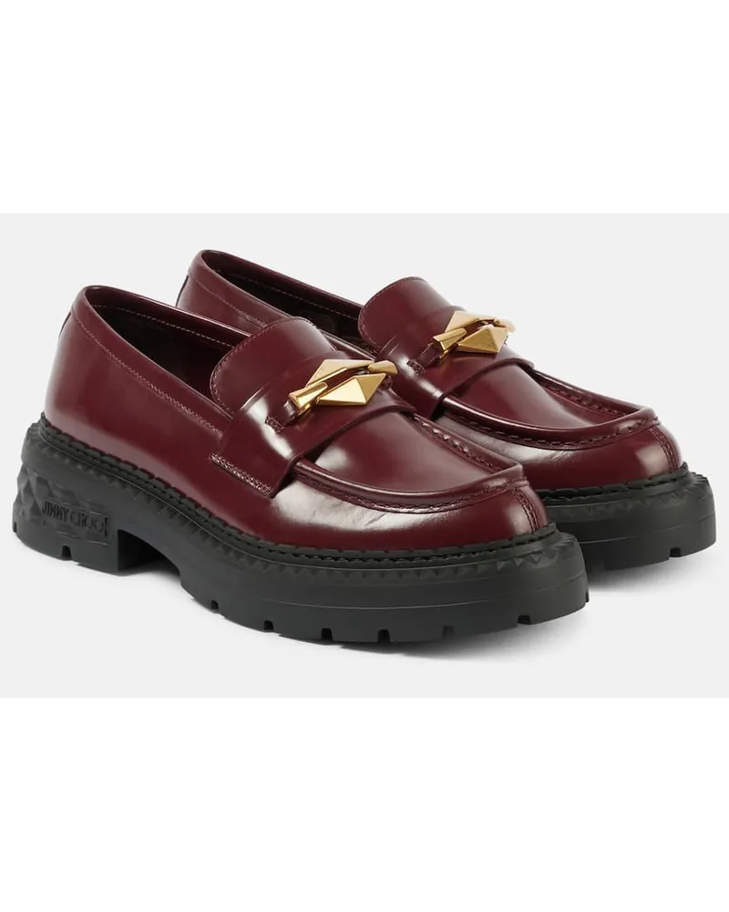 Jimmy Choo Mocassini in pelle Marlow Borgogna