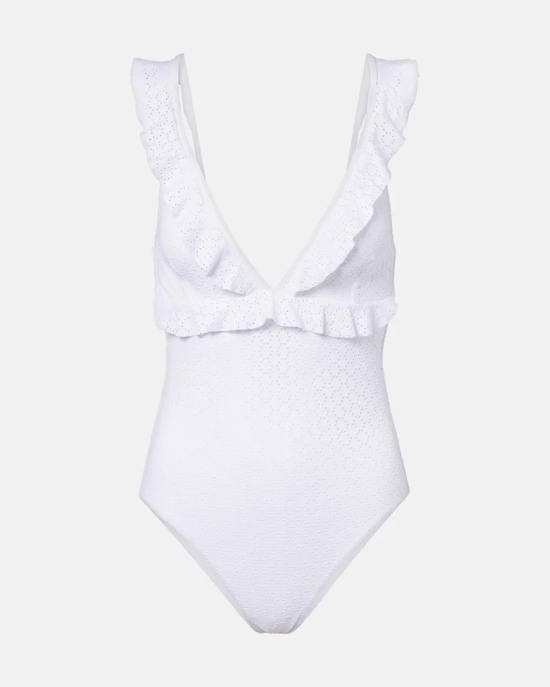 Melissa Odabash Costume intero Los Angeles con volant Bianco