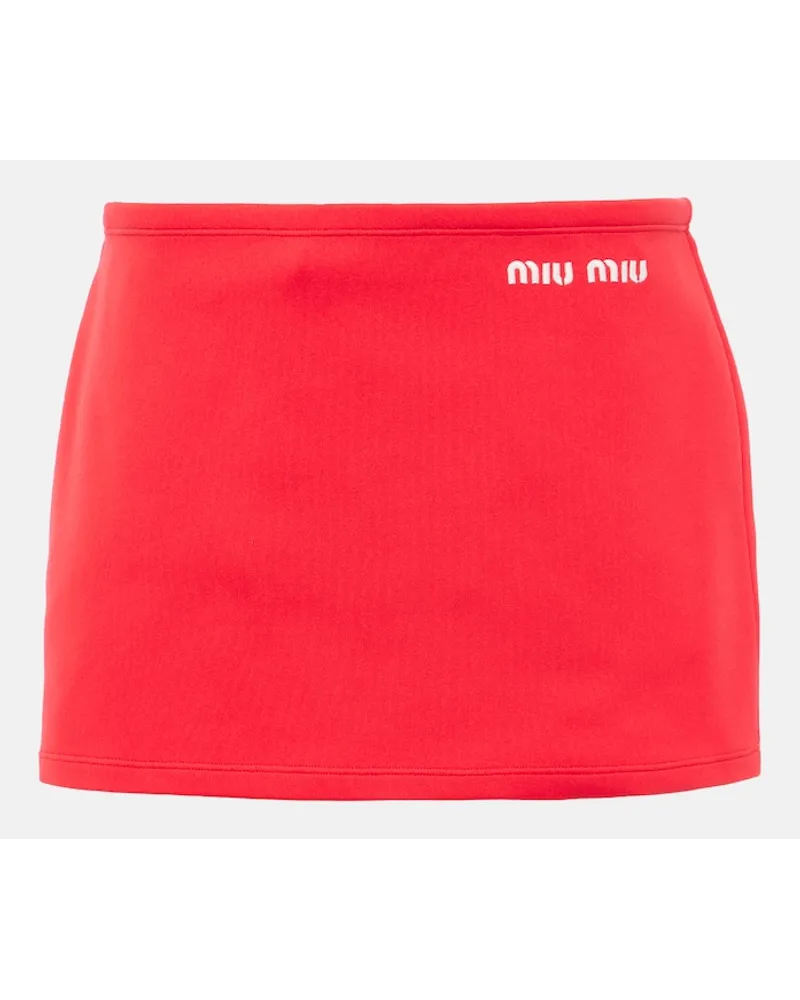 Miu Miu Minigonna con logo Rosso
