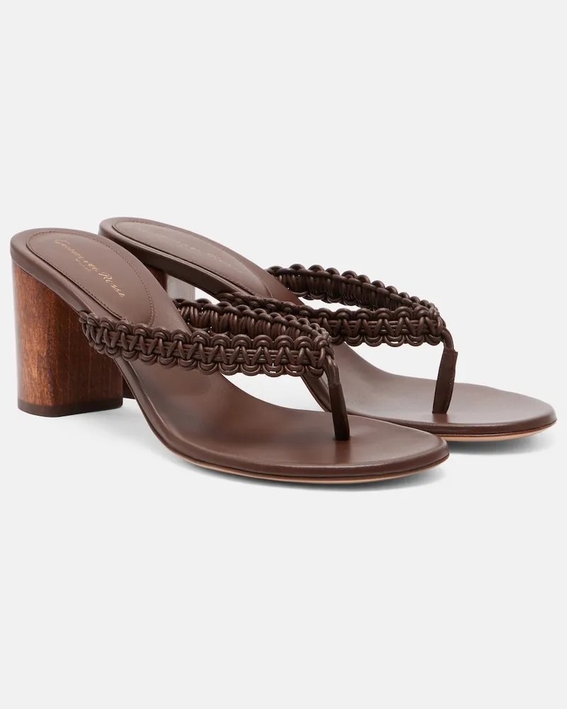 Gianvito Rossi Sandali infradito in pelle Marrone