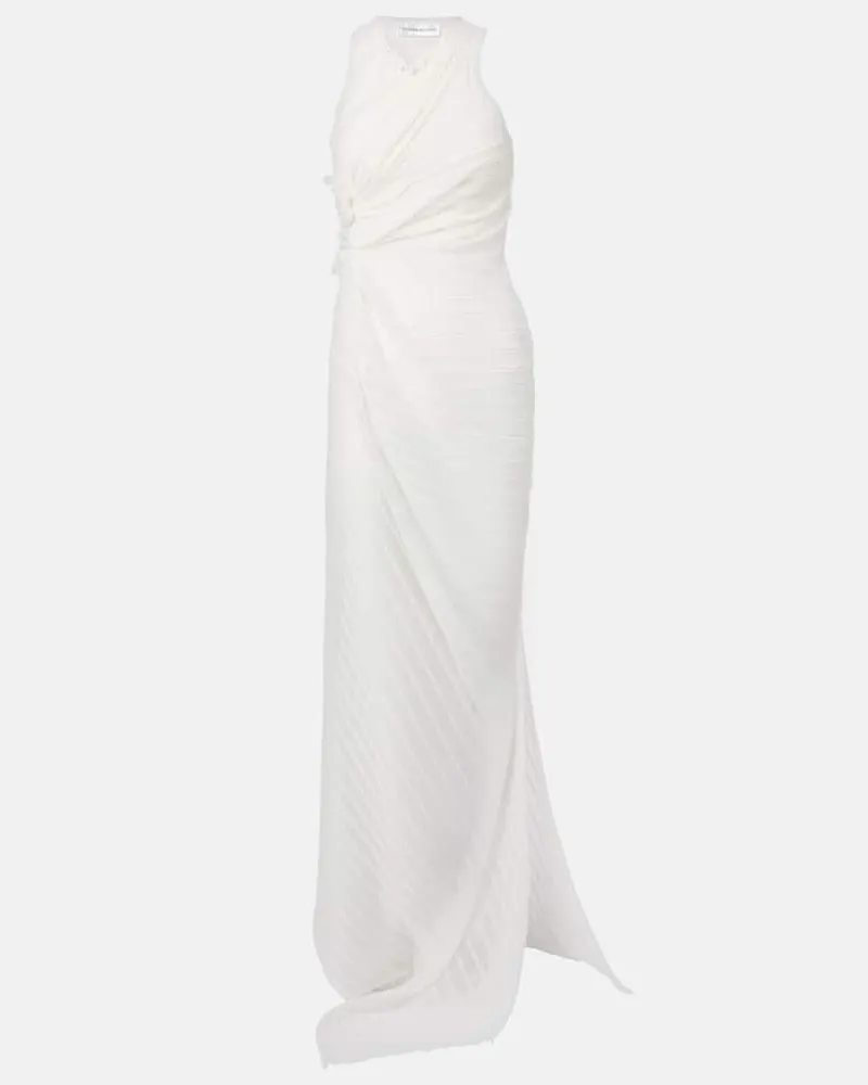 Victoria Beckham Abito lungo in misto cotone Bianco
