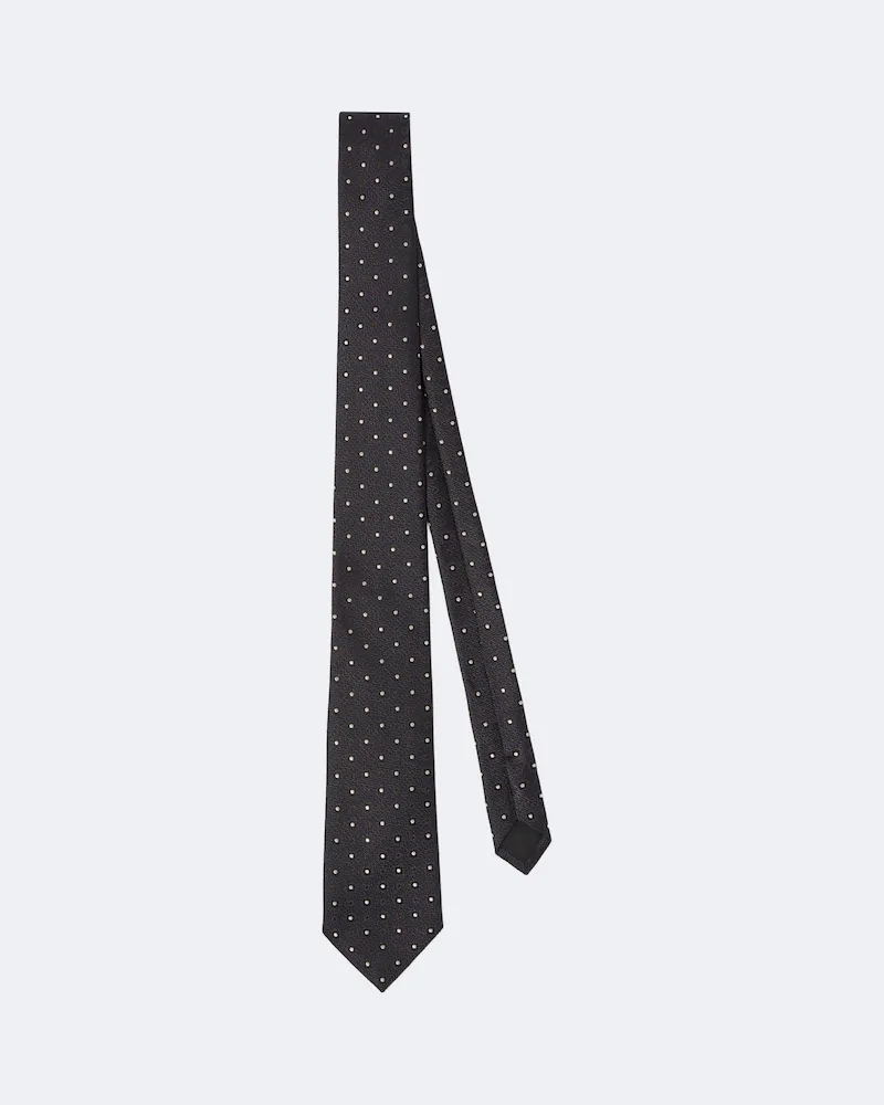 Saint Laurent Cravatta in seta a pois Blu