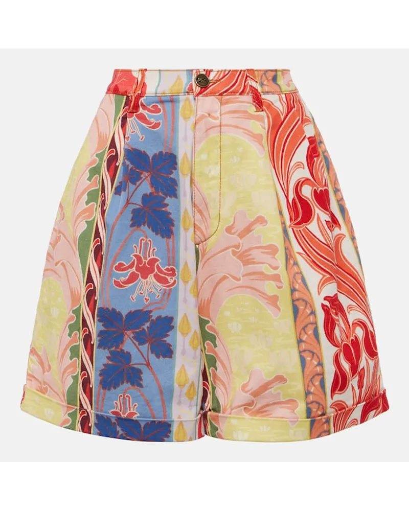 Etro Shorts di jeans con stampa Multicolore
