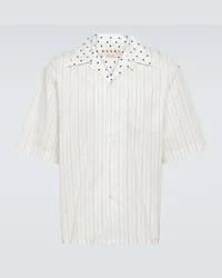 Marni Camicia in popeline di cotone a righe Bianco