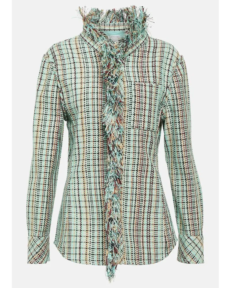 Bottega Veneta Giacca in misto cotone a quadri Verde