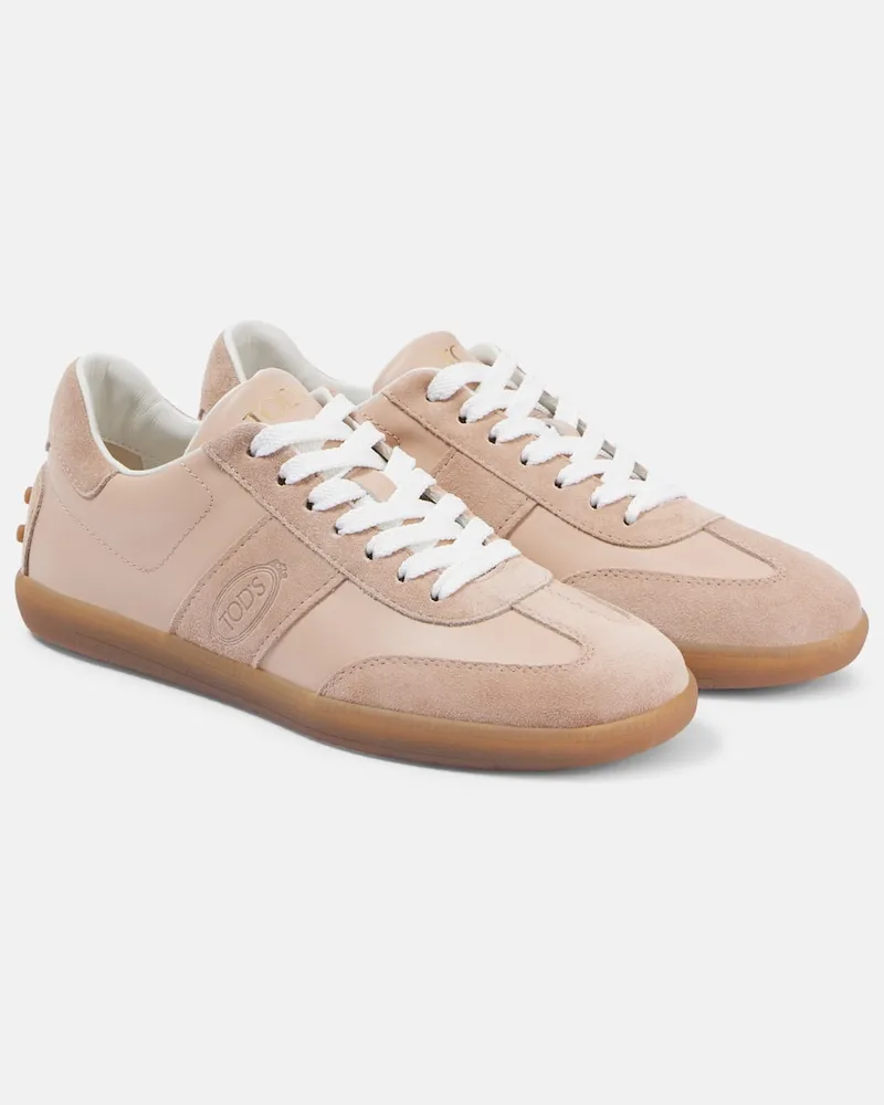 TOD'S Sneakers Tabs in pelle e suede Beige