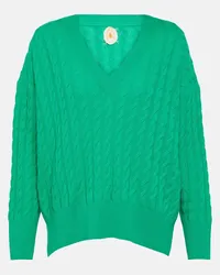 Jardin des Orangers Pullover in lana e cashmere a trecce Blu