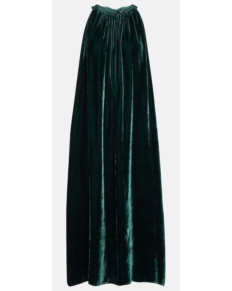 Velvet Abito midi Maren in velluto Verde