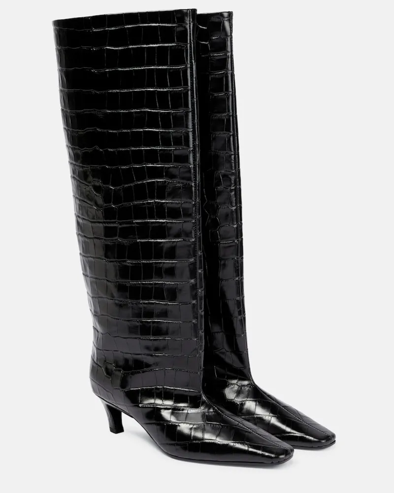 Totême Stivali in pelle stampata Nero
