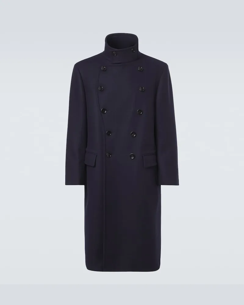 Tom Ford Cappotto doppiopetto in lana Blu