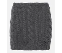 Minigonna in lana e cashmere a trecce