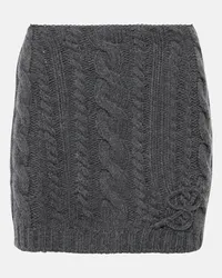 Blumarine Minigonna in lana e cashmere a trecce Grigio