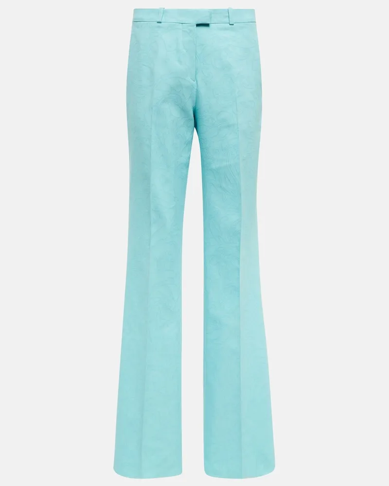 Etro Pantaloni regular a vita alta Blu