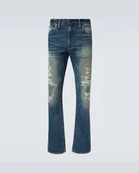 RRL Jeans slim distressed Blu