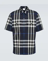 Burberry Camicia in misto cotone a quadri Multicolore