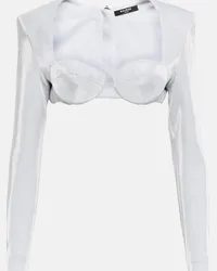 Balmain Top cropped Argento