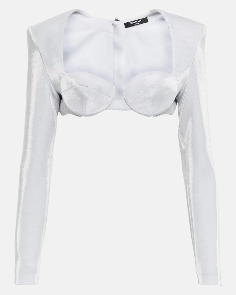 Balmain Top cropped Argento