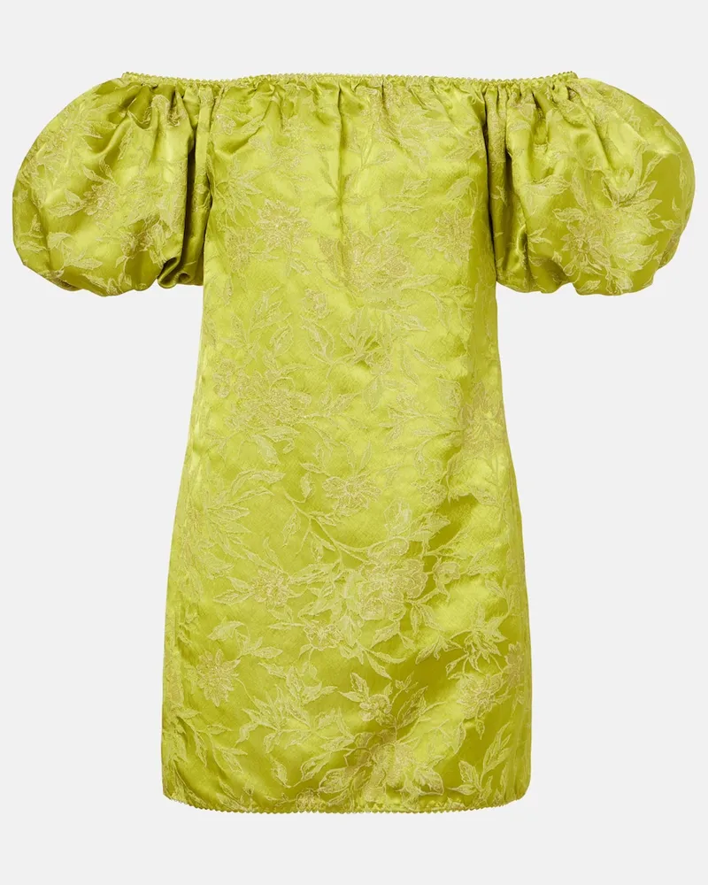 Saint Laurent Abito corto in raso Verde