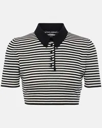 Dolce & Gabbana Polo cropped in lana Nero