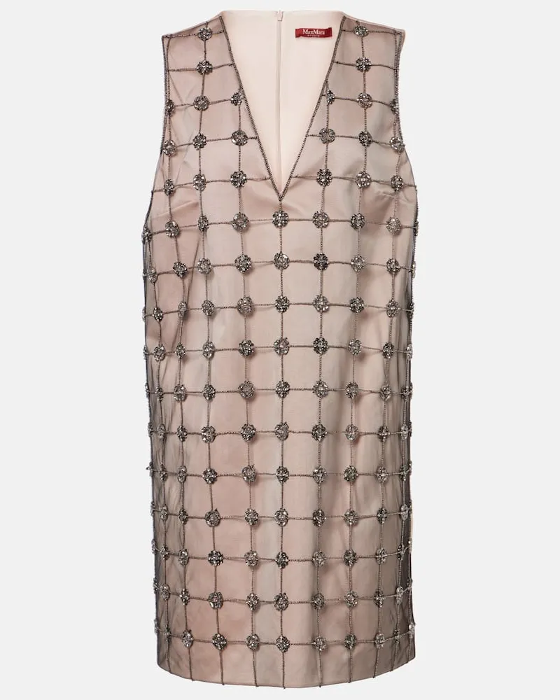 Max Mara Abito corto Acino in tulle e raso Beige