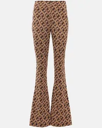 Diane von Furstenberg Pantaloni flared Greg con stampa Marrone