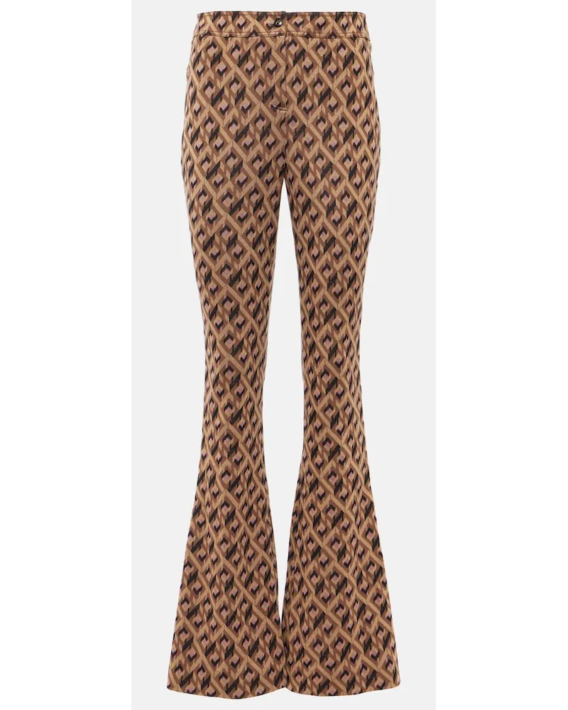 Diane von Furstenberg Pantaloni flared Greg con stampa Marrone