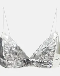 Alex Perry Top con paillettes Argento