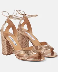 Aquazzura Sandali Ari 85 in pelle metallizzata Oro