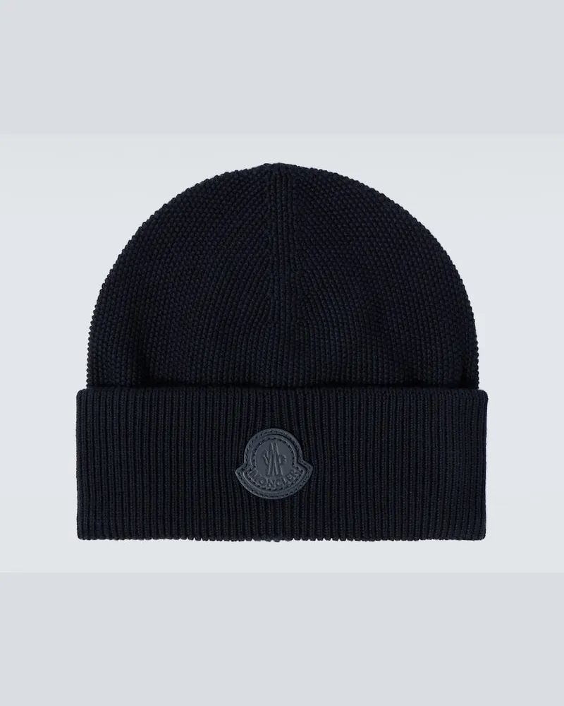 Moncler Berretto in cotone e cashmere Blu