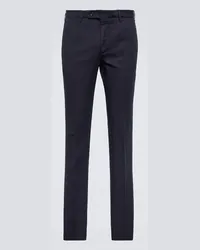 Incotex Pantaloni chino in lino e cotone Blu