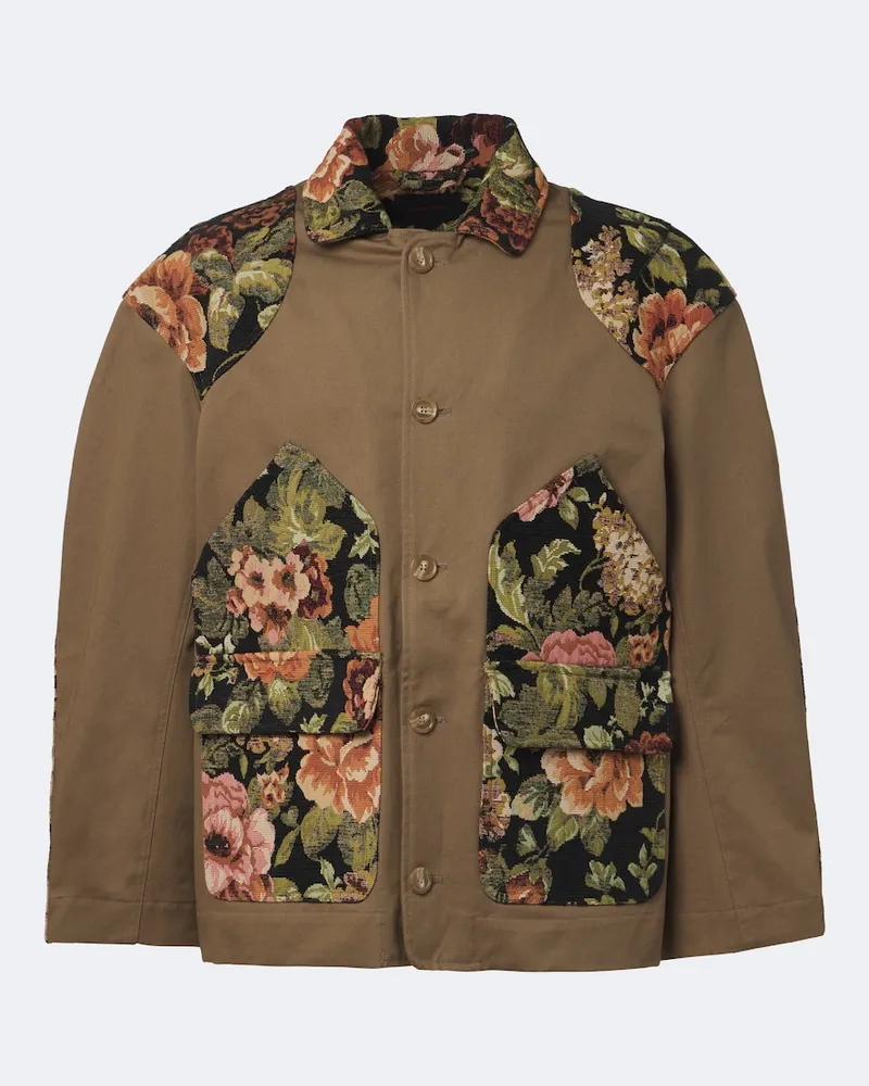 Simone Rocha Giacca patchwork in cotone Verde