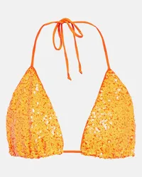 Norma Kamali Top Bikini con paillettes Arancione