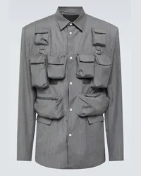 Prada Camicia in lana e mohair Grigio