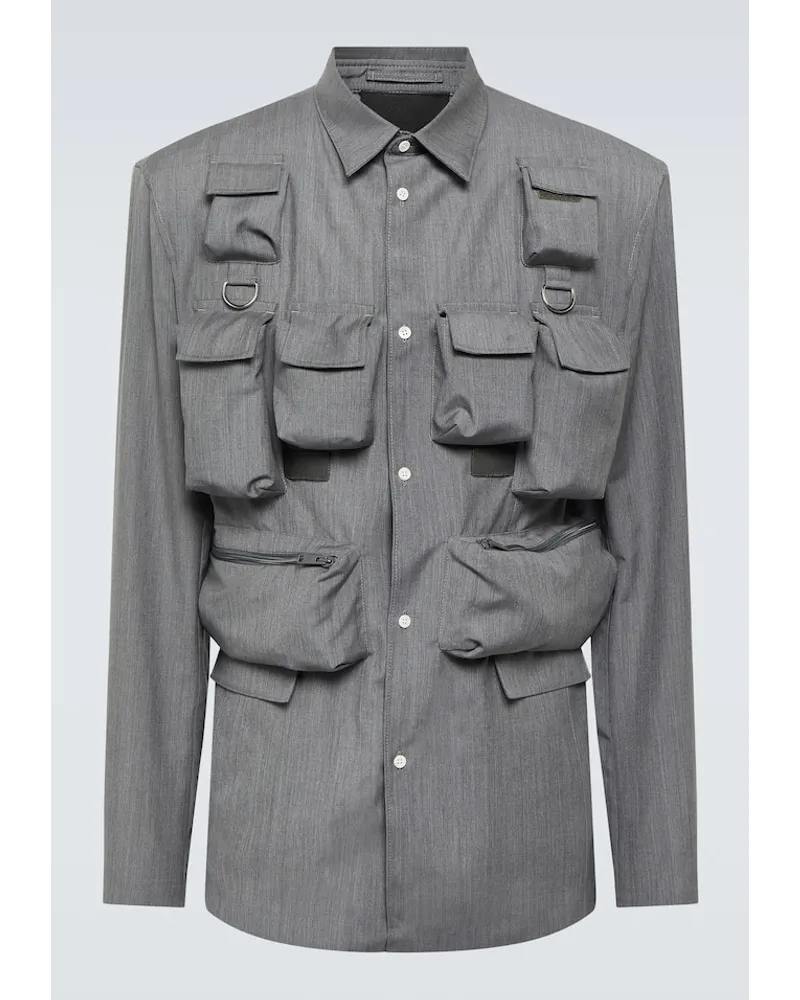 Prada Camicia in lana e mohair Grigio